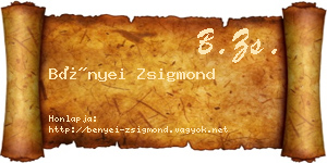 Bényei Zsigmond névjegykártya